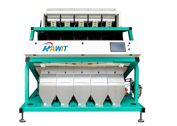 La machine de trieuse de couleur de blé avec la forme assortissant -448 creuse des rigoles la puissance 4.1kw